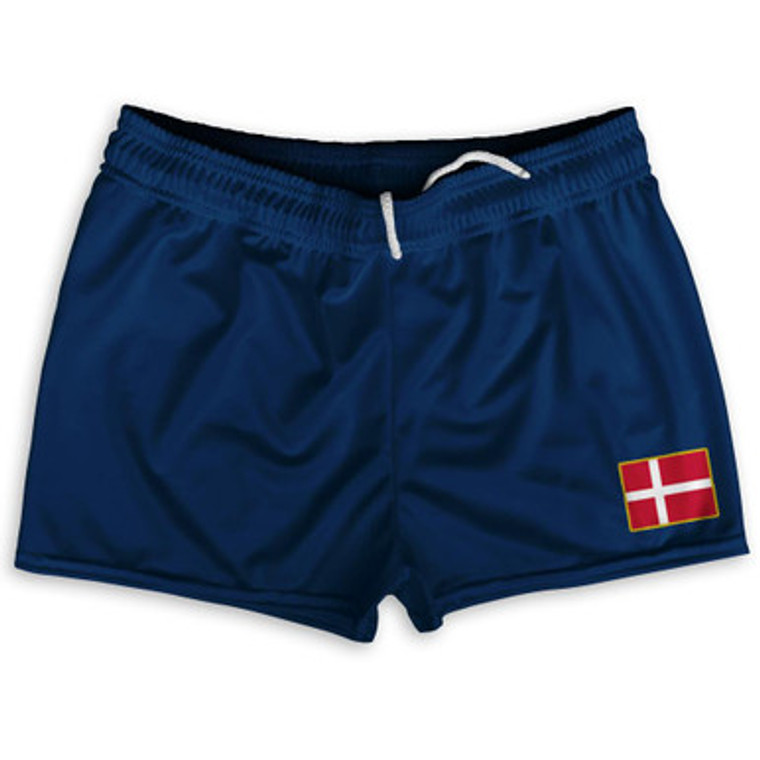 Denmark Country Heritage Flag Shorty Short Gym Shorts 2.5" Inseam Made In USA by Ultras