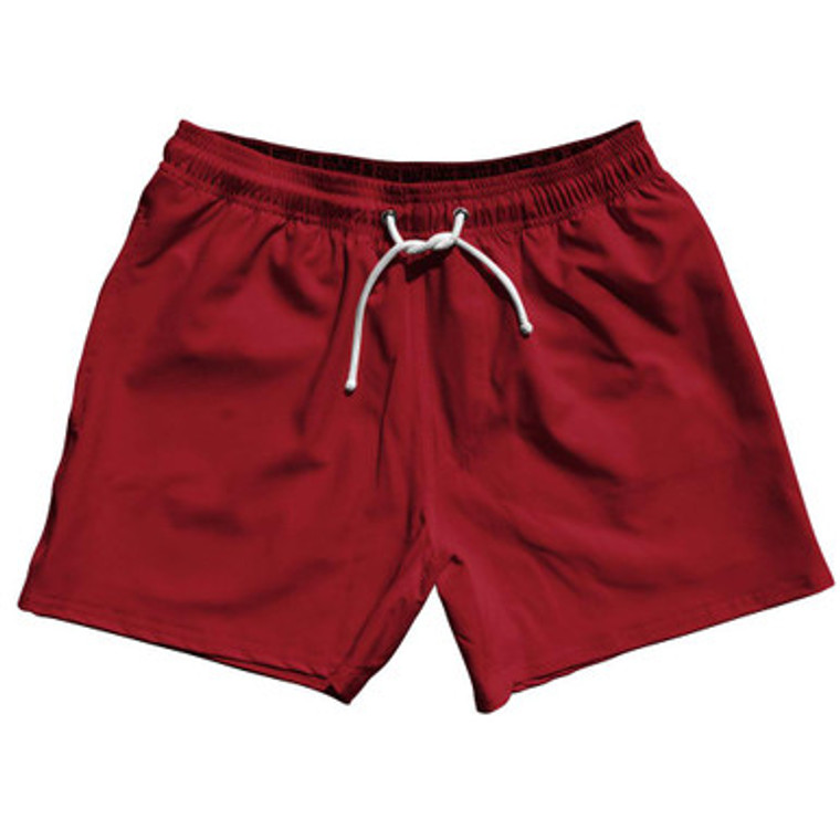 Red Cardinal Blank 5" Swim Shorts Made in USA by Ultras