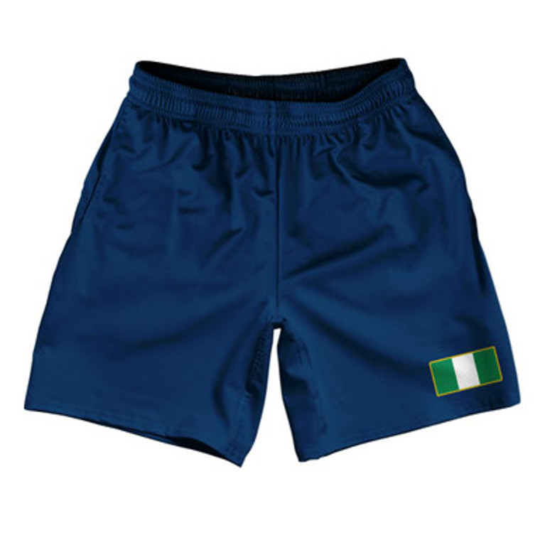Nigeria Country Heritage Flag Athletic Running Fitness Exercise Shorts 7" Inseam Made In USA Shorts by Ultras