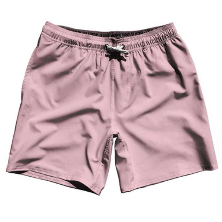 Pink Pale Blank 7" Swim Shorts Made in USA by Ultras
