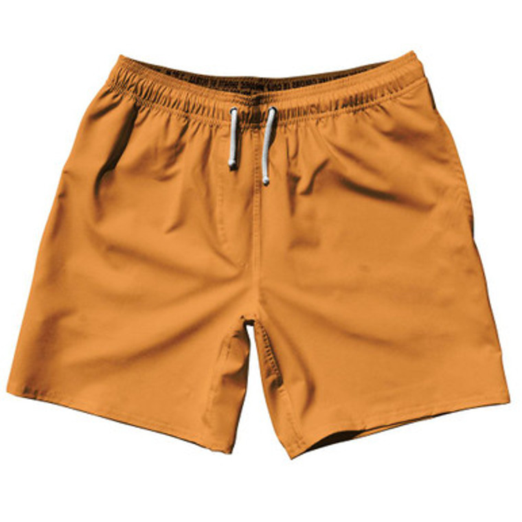 Orange Light Blank 7" Swim Shorts Made in USA by Ultras