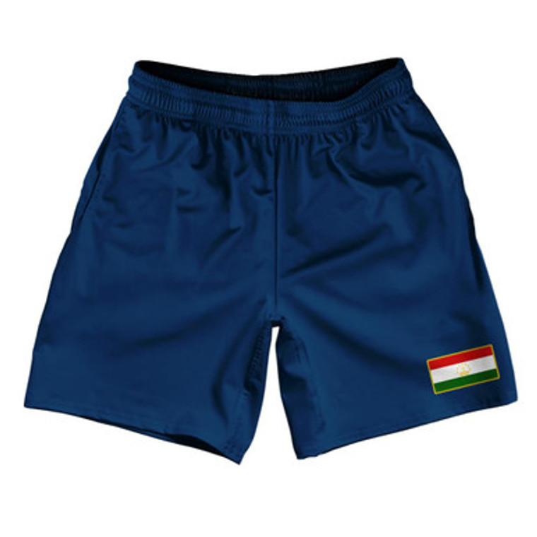 Tajikistan Country Heritage Flag Athletic Running Fitness Exercise Shorts 7" Inseam Made In USA Shorts by Ultras