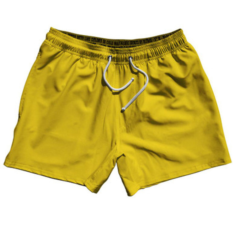 Yellow Gold Flag Blank 5" Swim Shorts Made in USA by Ultras