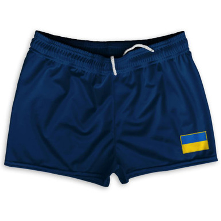 Ukraine Country Heritage Flag Shorty Short Gym Shorts 2.5" Inseam Made In USA by Ultras