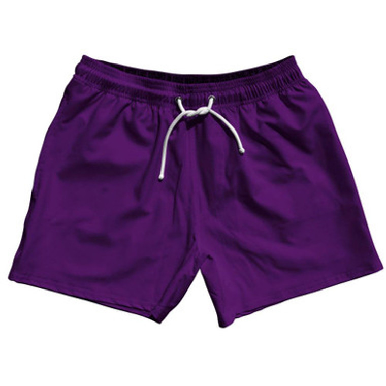 Purple Medium Blank 5" Swim Shorts Made in USA by Ultras