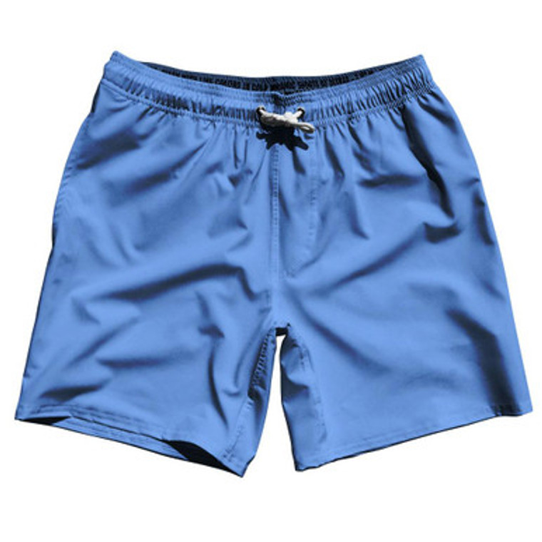 Blue Carolina Blank 7" Swim Shorts Made in USA by Ultras