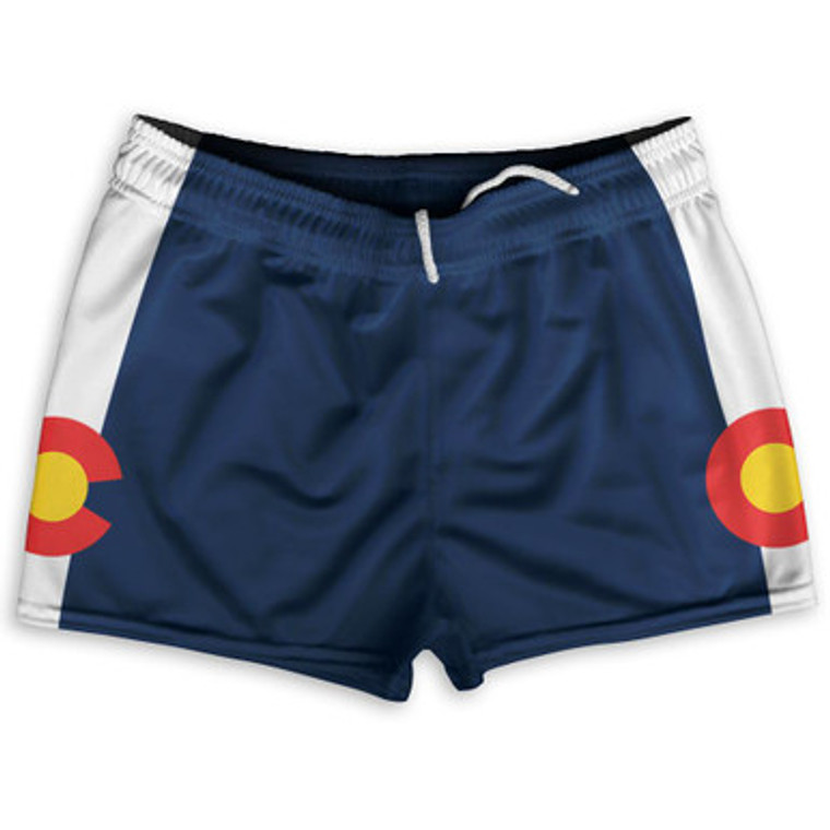 Colorado US State Flag Shorty Short Gym Shorts 2.5" Inseam Made In USA by Shorty Shorts