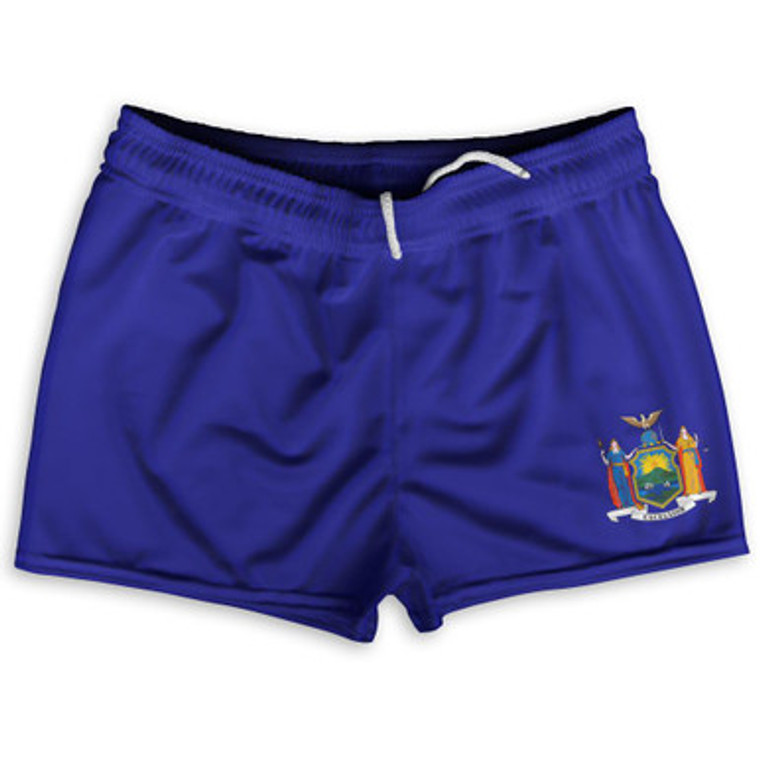New York US State Flag Shorty Short Gym Shorts 2.5" Inseam Made In USA by Shorty Shorts
