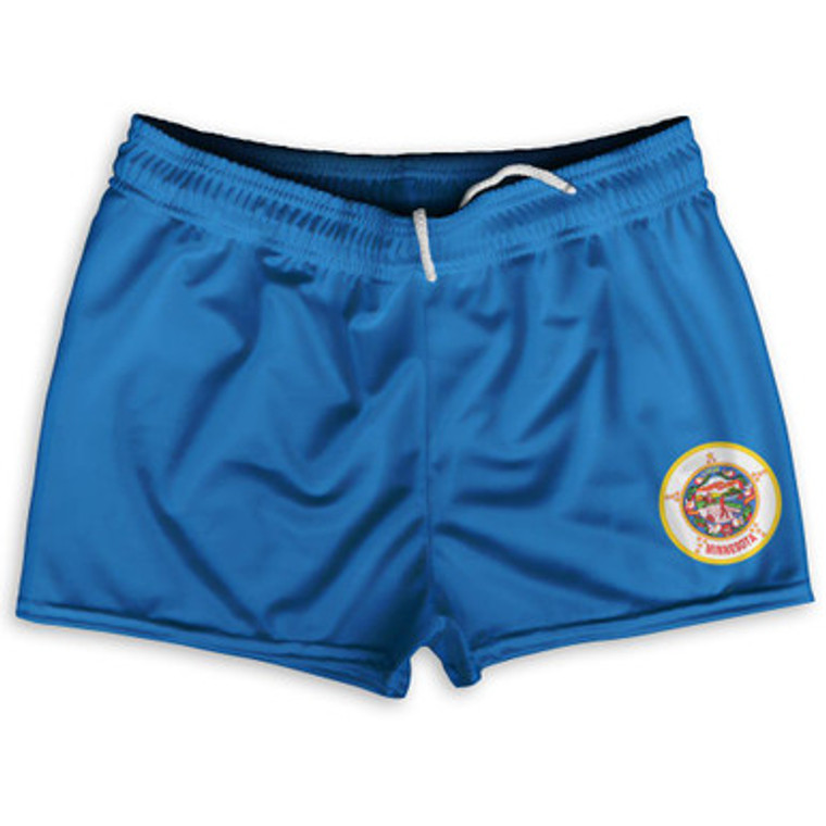 Minnesota US State Flag Shorty Short Gym Shorts 2.5" Inseam Made In USA by Shorty Shorts