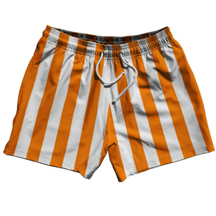 Tennessee Orange & White Vertical Stripe 5" Swim Shorts Made in USA by Ultras