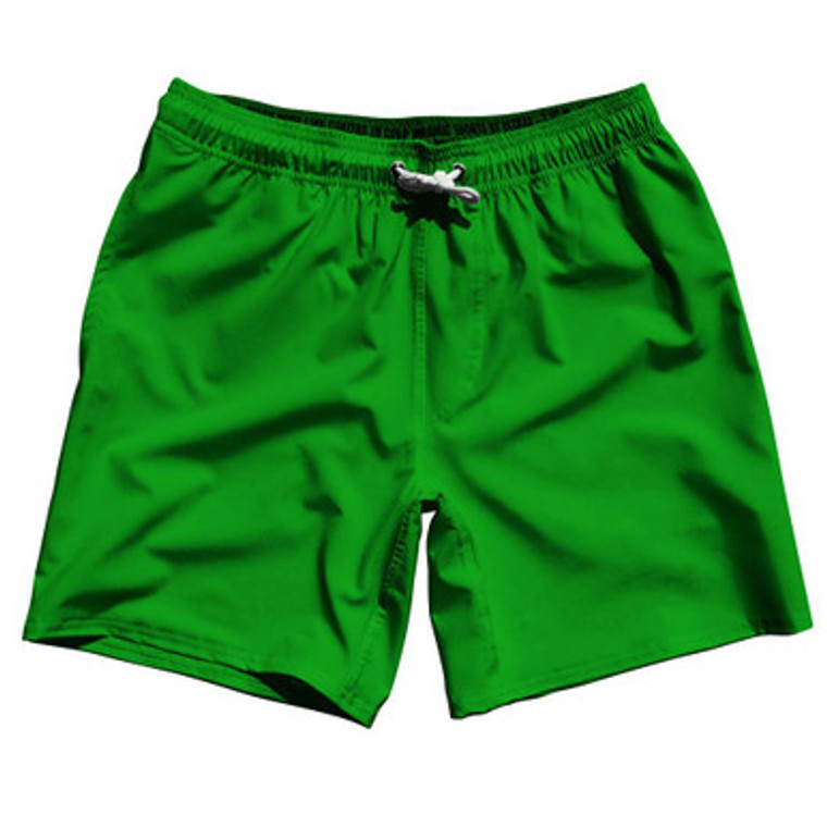 Green Forest Blank 7" Swim Shorts Made in USA by Ultras