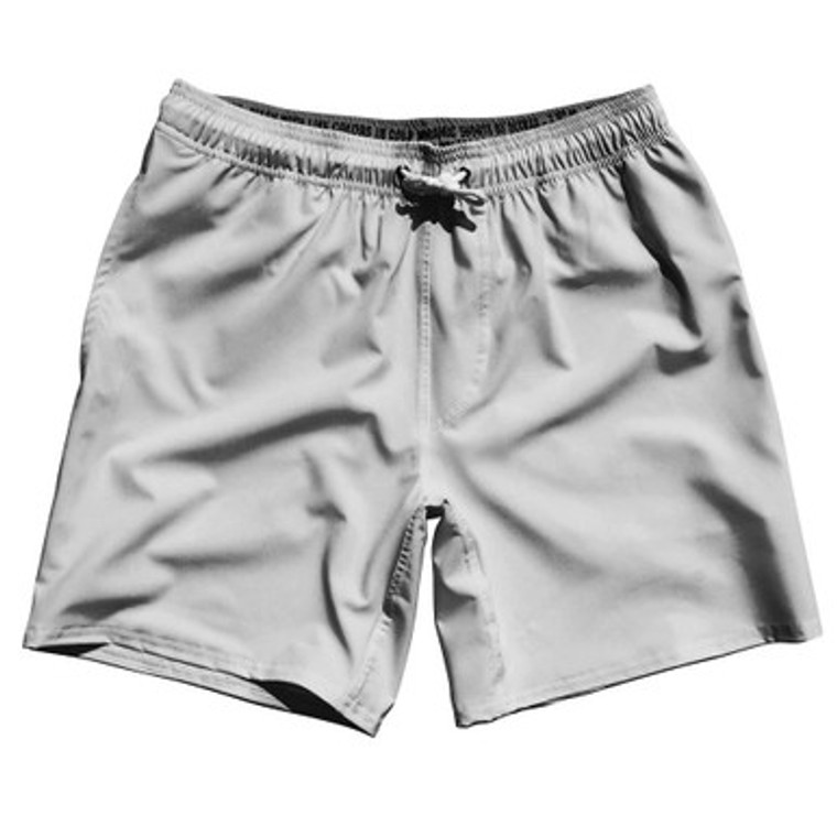 Cool Grey Light Blank 7" Swim Shorts Made in USA by Ultras