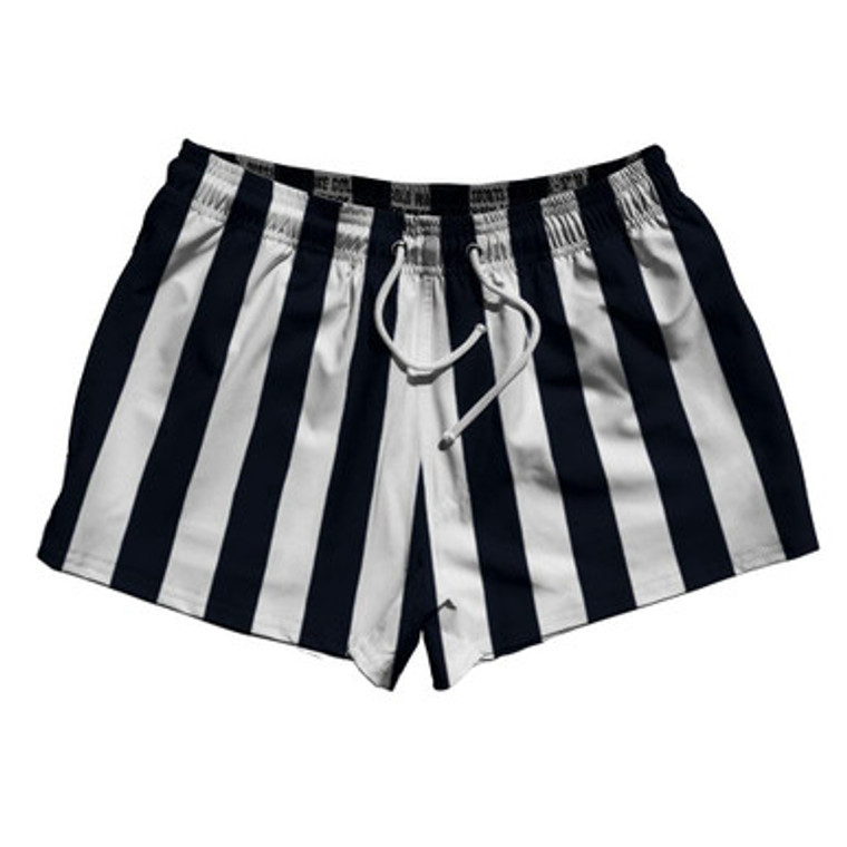 Navy Blue & White Vertical Stripe 2.5" Swim Shorts Made in USA by Ultras