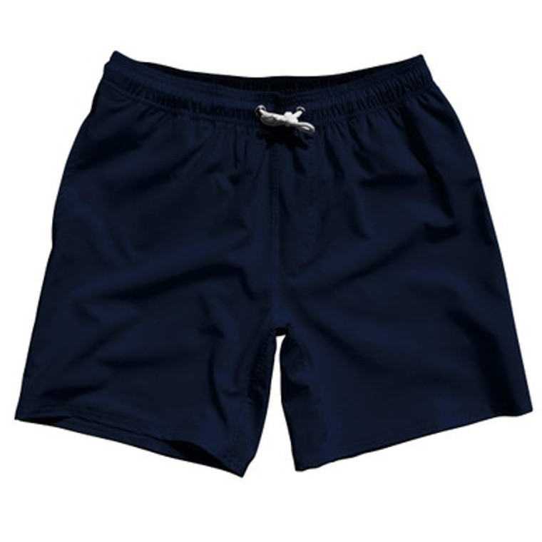 Blue Navy Blank 7" Swim Shorts Made in USA by Ultras