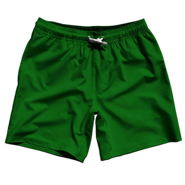 Green Hunter Blank 7" Swim Shorts Made in USA by Ultras