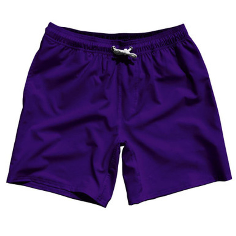 Purple Violet Laker Blank 7" Swim Shorts Made in USA by Ultras