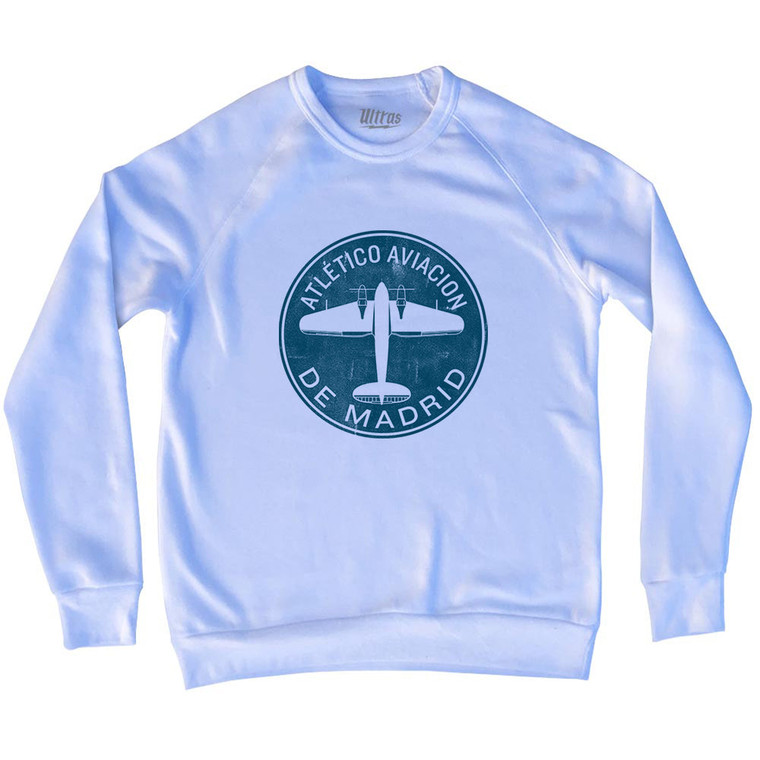 Atletico Aviacion De Madrid Roundel Adult Tri-Blend Sweatshirt - White