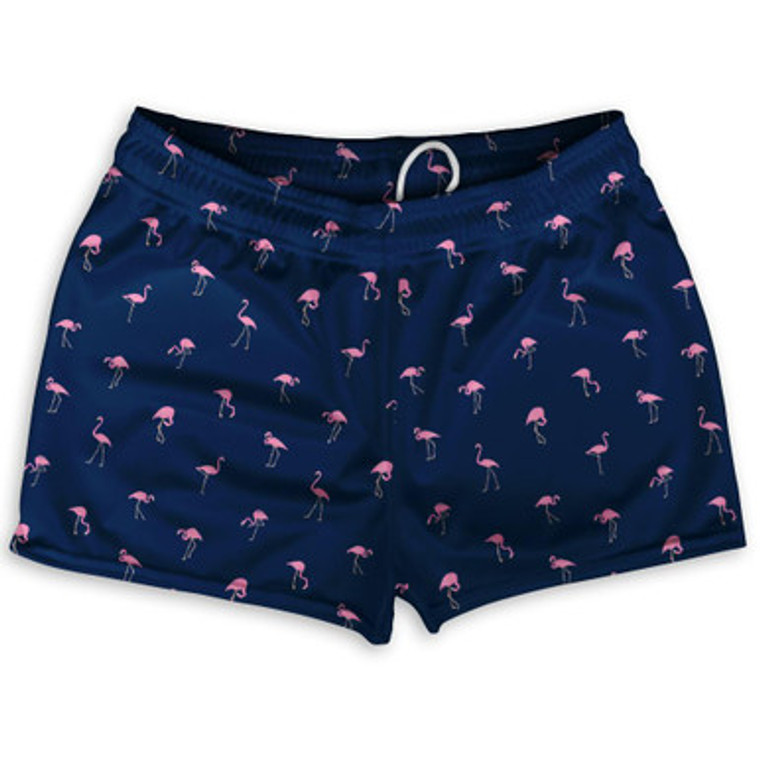 Flamingos Navy Shorty Short Gym Shorts 2.5"Inseam Made in USA - Navy