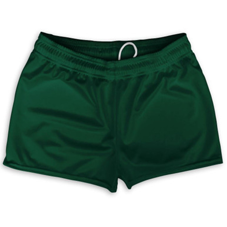 Green Forest Shorty Short Gym Shorts 2.5"Inseam Made in USA - Green
