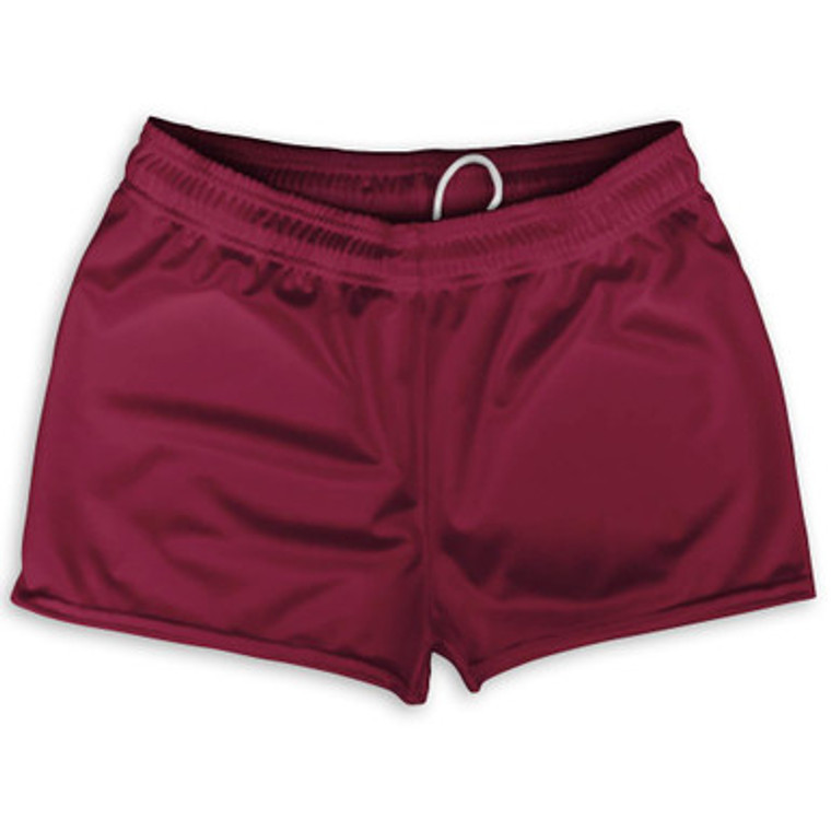 Red Marron Shorty Short Gym Shorts 2.5"Inseam Made in USA - Marron