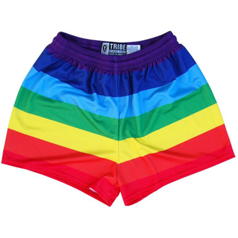 Rainbow Womens & Girls Sport Shorts by Mile End Made In USA - Red