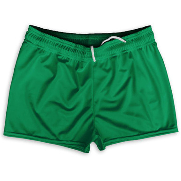 Green Kelly Shorty Short Gym Shorts 2.5"Inseam Made in USA-Green