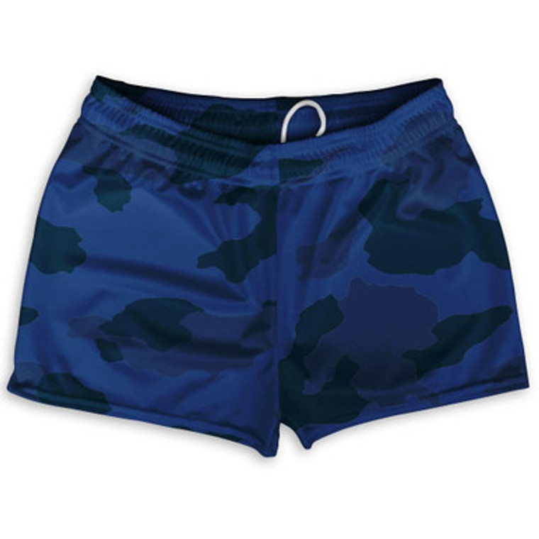 Navy Camo Shorty Short Gym Shorts 2.5"Inseam Made in USA - Navy