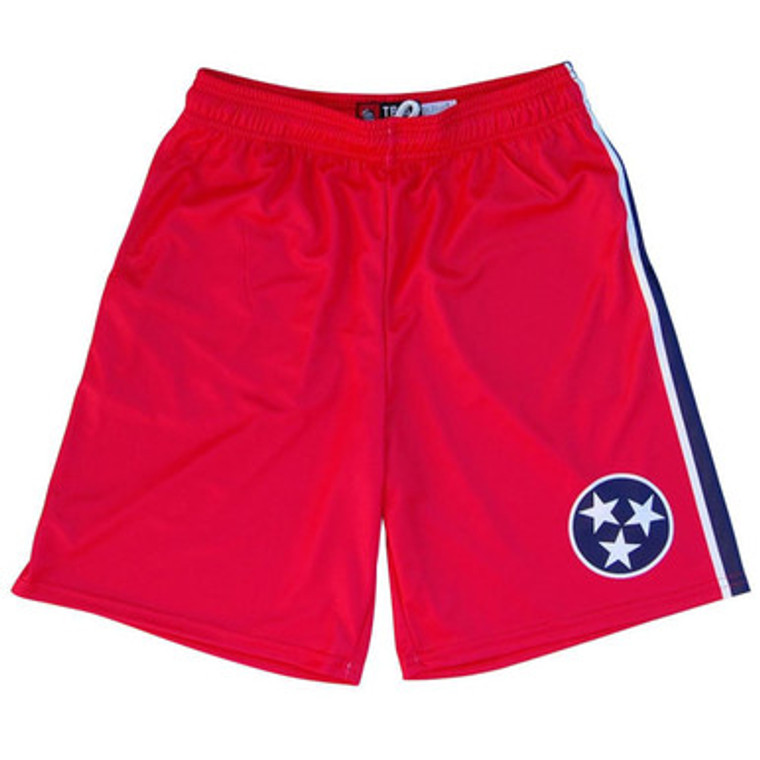 Tennessee Flag Lacrosse Shorts Made in USA - Red and Blue