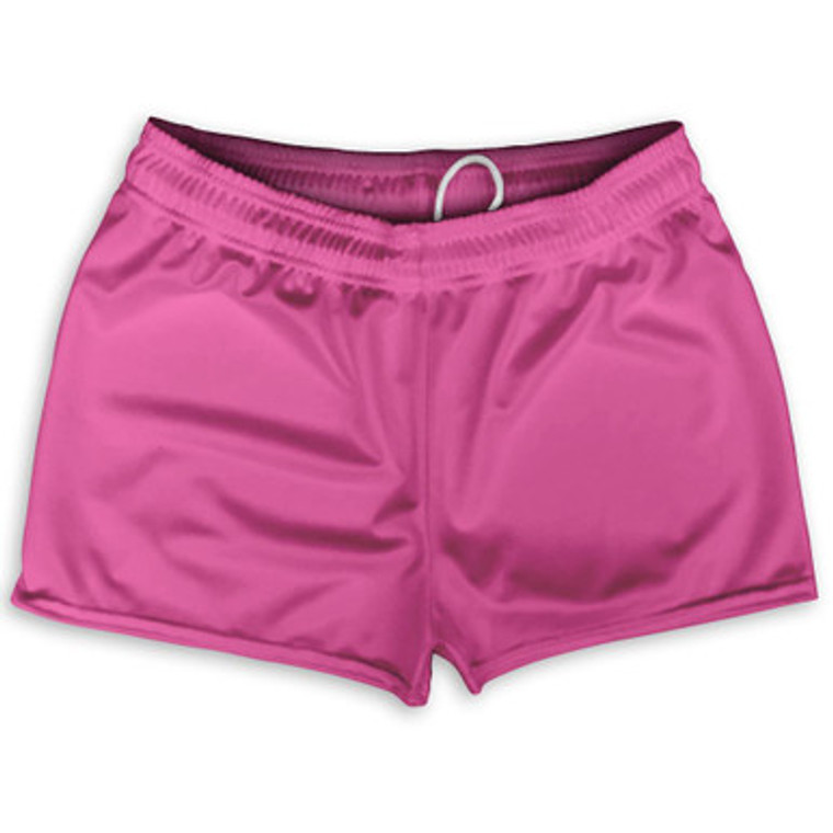 Bright Pink Shorty Short Gym Shorts 2.5"Inseam Made in USA-Pink