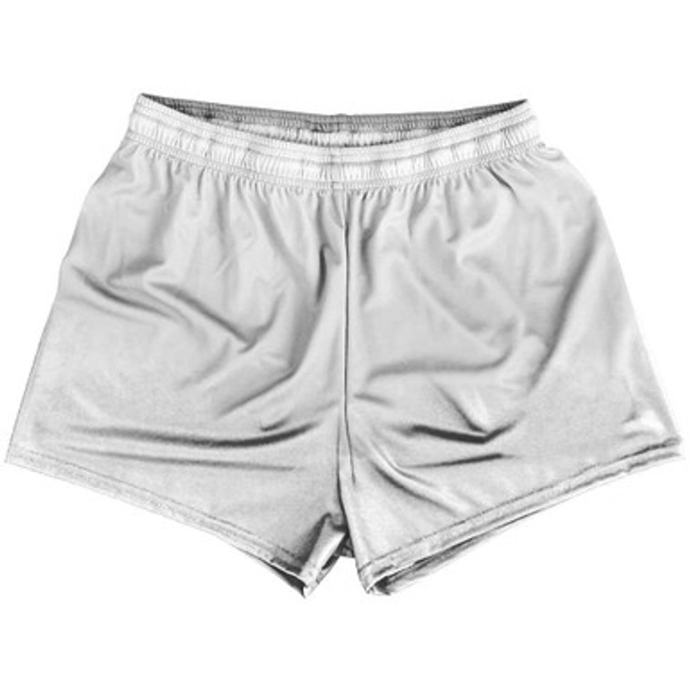 Blank Womens Sport Shorts Made In USA - White