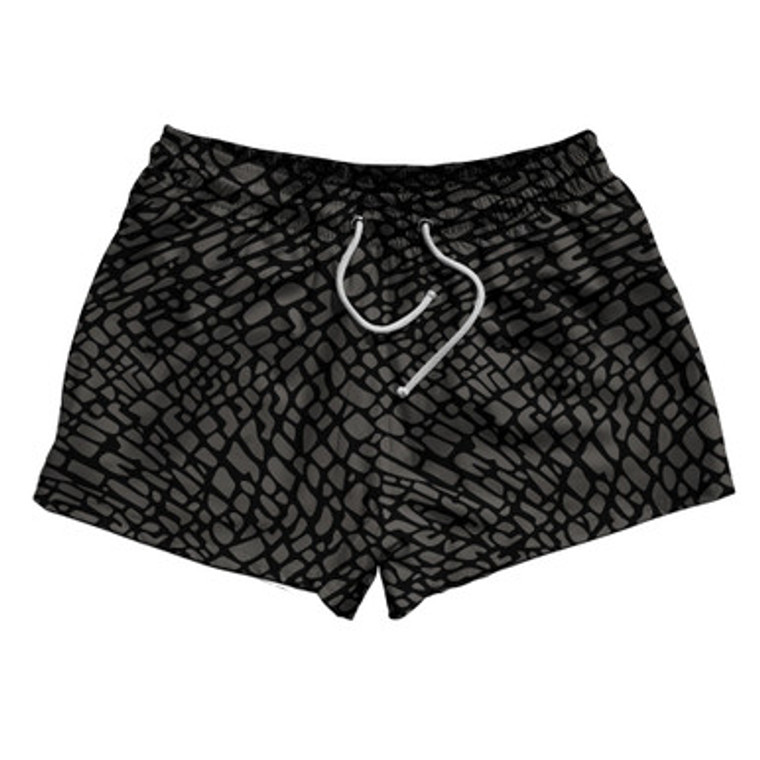 Elephant Skin Pattern 2.5" Swim Shorts Made in USA - Black