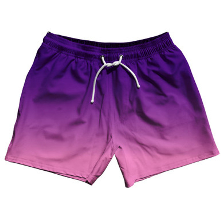 Indigo And Pink Ombre 5" Swim Shorts Made in USA - Hot Pink