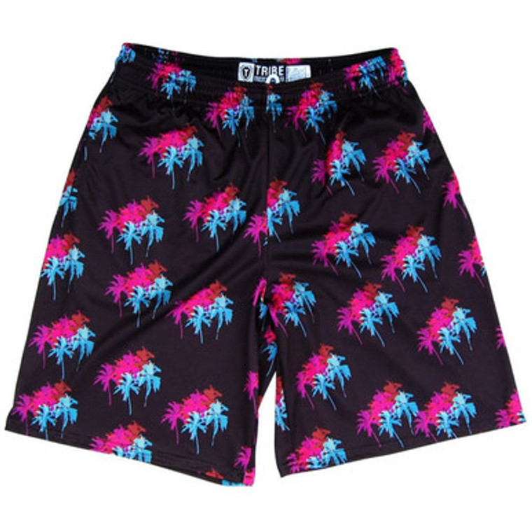 Neon Palms Lacrosse Shorts Made in USA - Black
