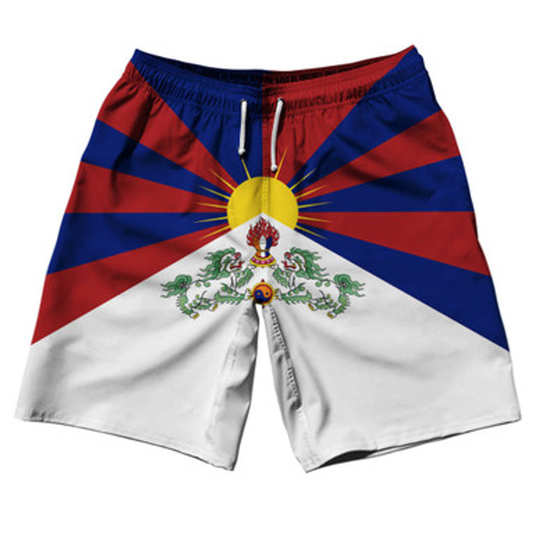 Tibet 10" Swim Shorts Made in USA - White Blue