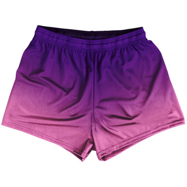 Indigo And Pink Ombre Womens & Girls Sport Shorts End Made In USA - Hot Pink