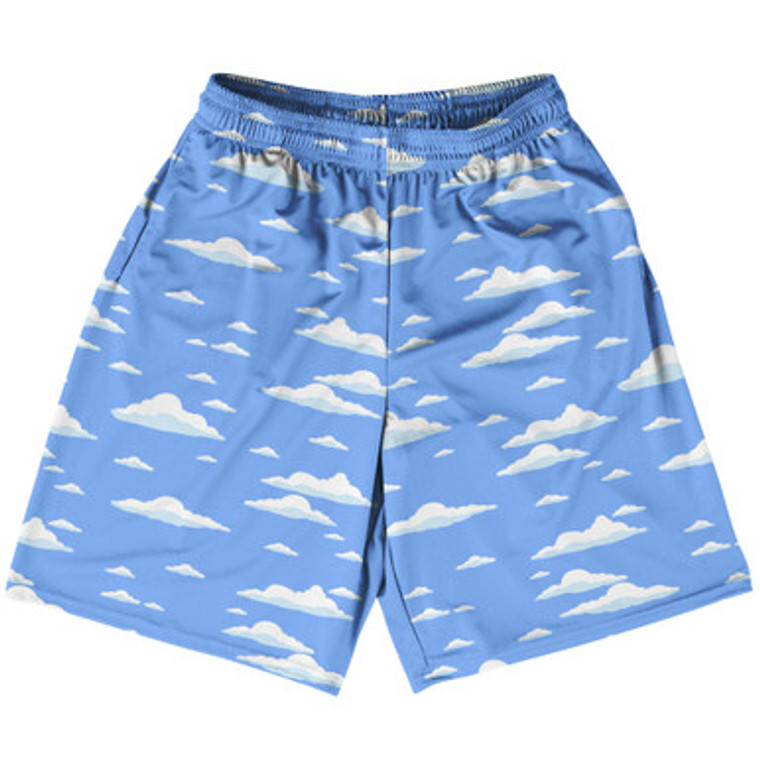 Clouds Basketball Shorts - Blue White