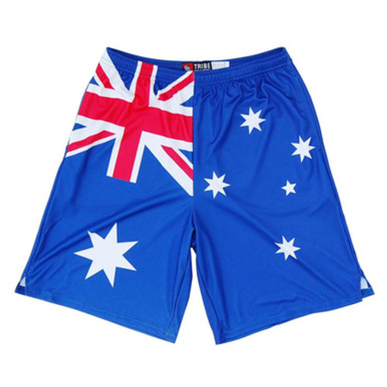 Australia Flag Sublimated Lacrosse Shorts Made in USA - Royal