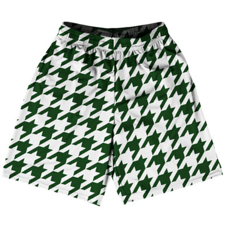 Green Forest And White Houndstooth BSB Practice Shorts Made In USA