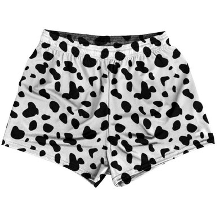 Dalmatian Dog Spots Pattern Womens & Girls Sport Shorts End Made In USA - White Black