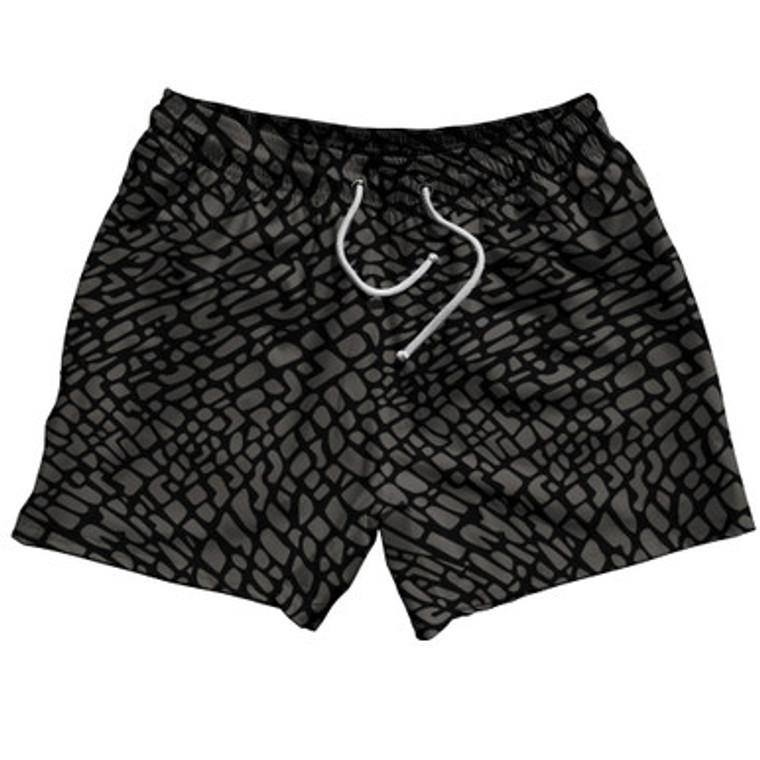 Elephant Skin Pattern 5" Swim Shorts Made in USA - Black