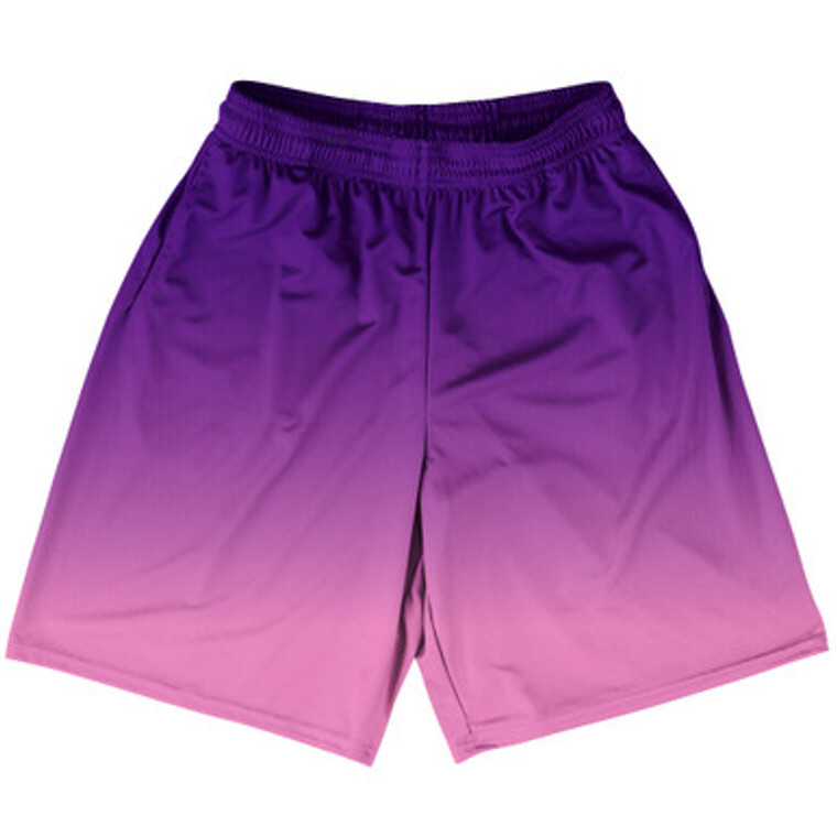 Indigo And Pink Ombre Basketball Shorts - Hot Pink