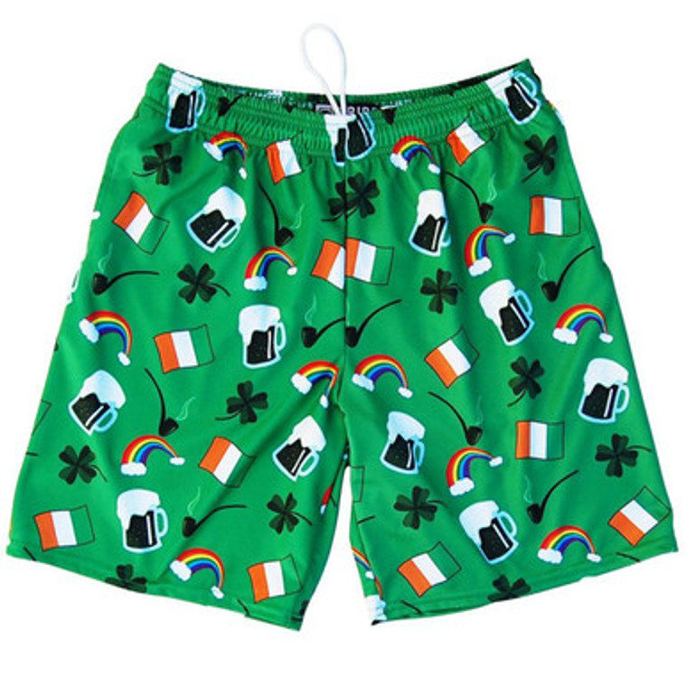 St. Patricks Day Irish Ireland Lacrosse Shorts Made in USA - Green