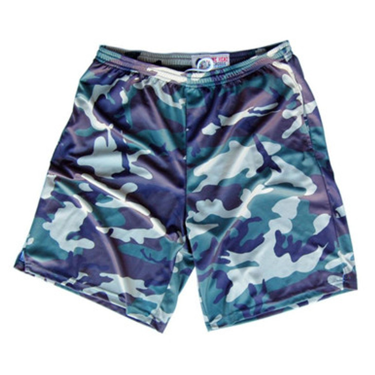Army Camo Sublimated Lacrosse Shorts Made in USA - Green