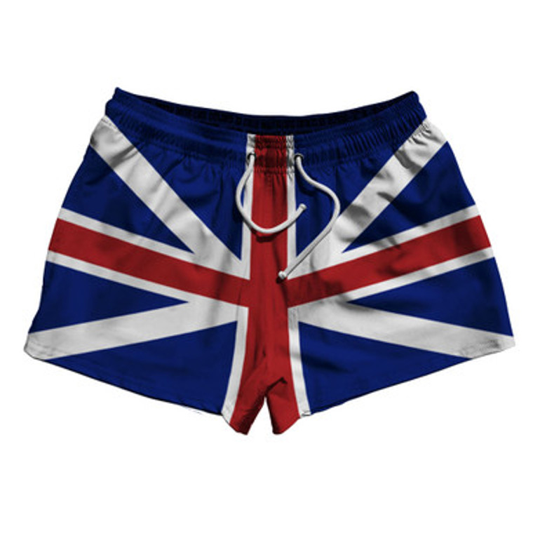 Great Britain 2.5" Swim Shorts Made in USA - Blue Red