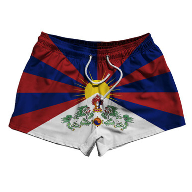 Tibet 2.5" Swim Shorts Made in USA - White Blue