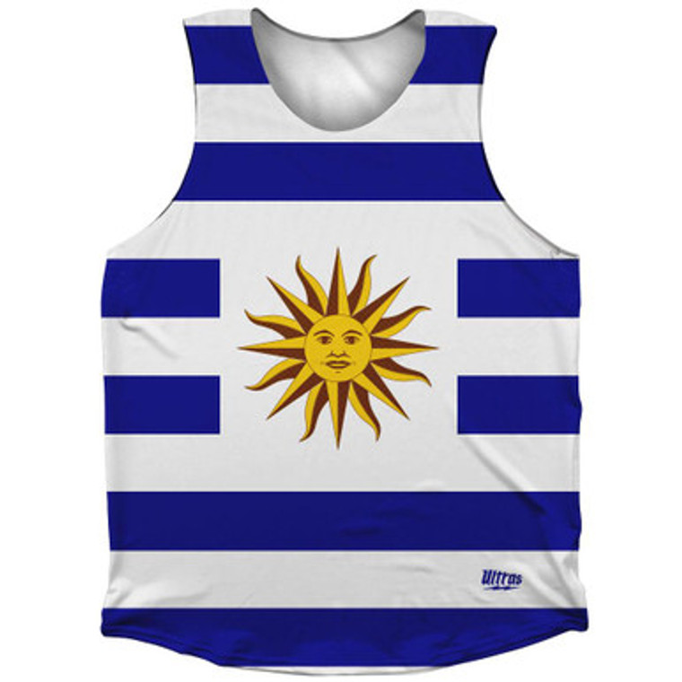 Uruguay Country Flag Athletic Tank Top Made in USA - Blue White