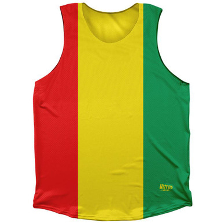 Guinea Bissau Country Flag Athletic Tank Top Made in USA-Red Green