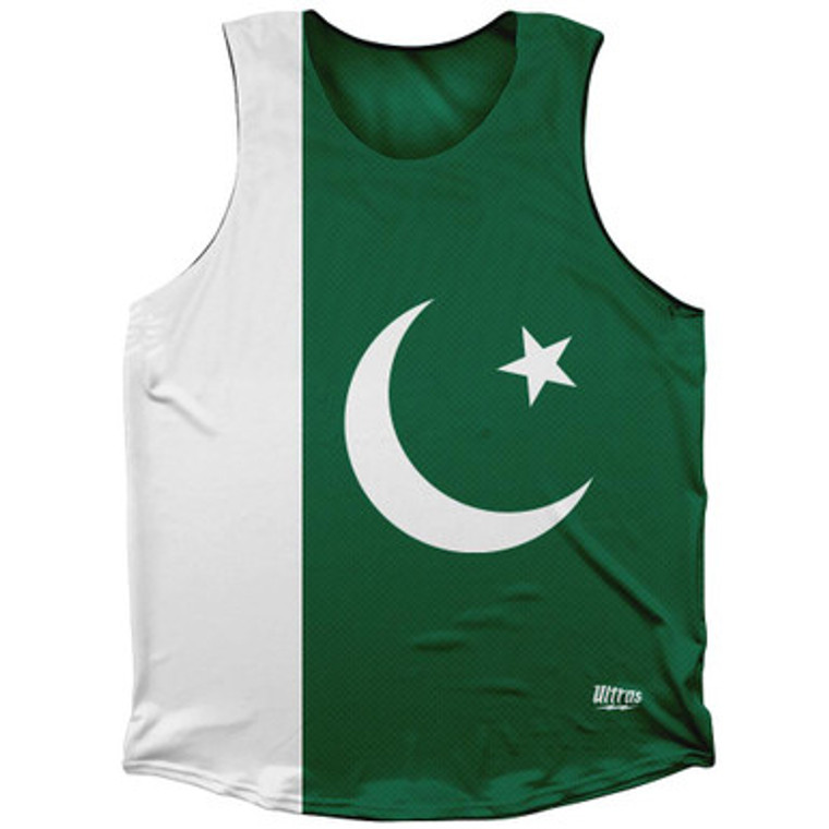 Pakistan Country Flag Athletic Tank Top Made in USA - Green White