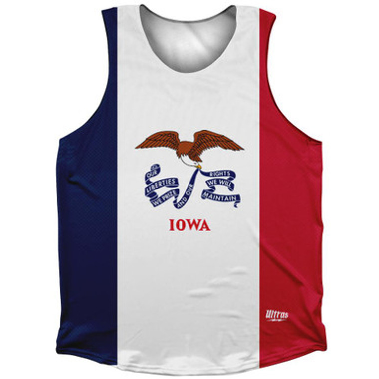 Iowa State Flag Athletic Tank Top-White