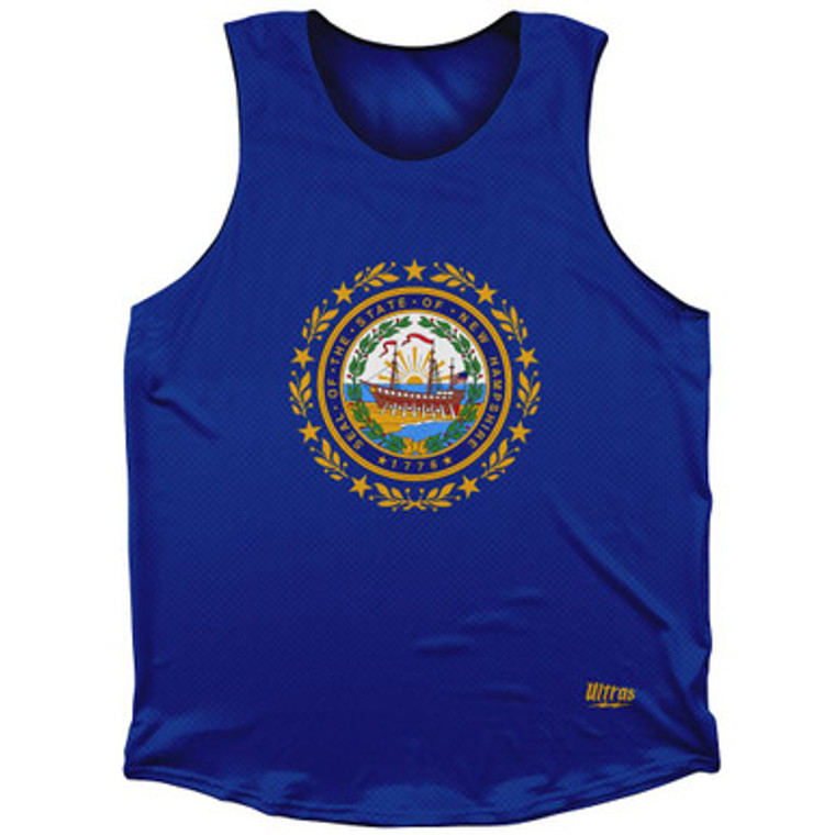 New Hampshire State Flag Athletic Tank Top-Blue